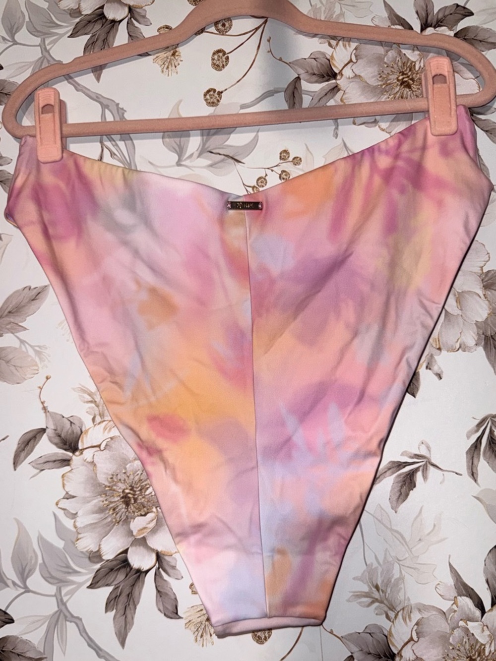 POPFLEX Tie-Dye Pastel High-Cut Bikini Bottoms - Pink, Yellow, Purple - Picture 2 of 4
